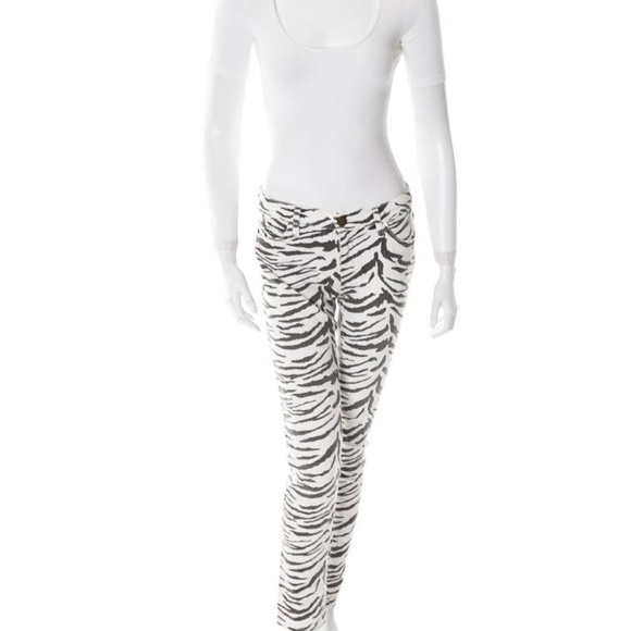 CURRENT/ELLIOTT SKINNY JEANS NWT US 23/0 B/W ZEBRA - Picture 4 of 8